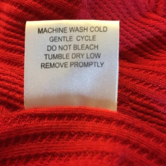 Womens Red V Neck Empire Top Long Sleeve Tie Bow M - Picture 7 of 7